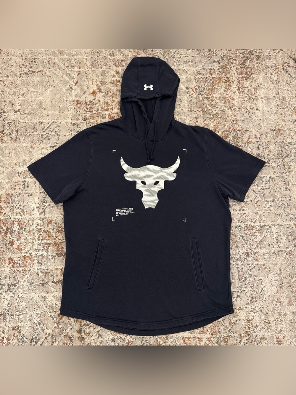Under Armour Project Rock Short Sleeve Terry Hoodie XL
